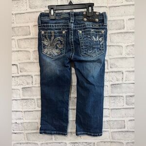 Girl’s Miss Me cropped length embellished Jeans Size 12